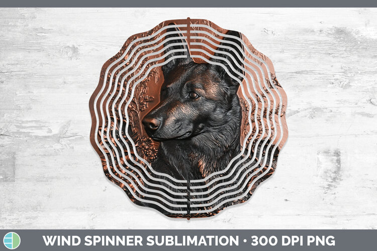 GorgeousDogs 04 Copper Relief Wind Spinner design.