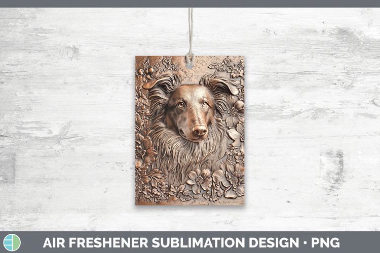 Dogs 04 Copper Relief Rough Collie Air Freshener Sublimation
