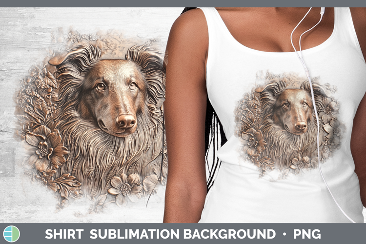 Dogs 04 Copper Relief Rough Collie Shirt Sublimation Sublima