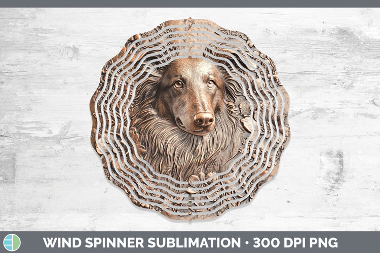 GorgeousDogs 04 Copper Relief Wind Spinner design.