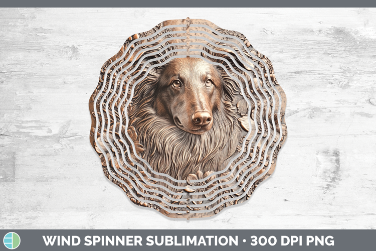 Dogs 04 Copper Relief Rough Collie Wind Spinner Sublimation