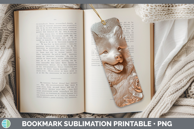 Dogs 04 Copper Relief Samoyed Bookmark Sublimation Printable