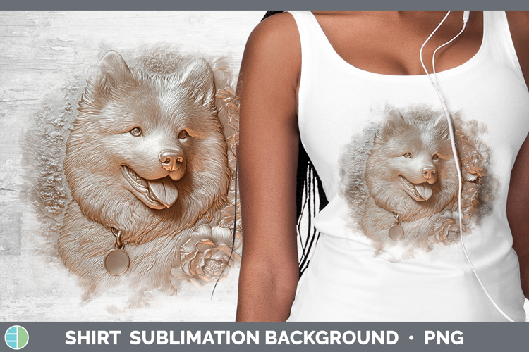 Dogs 04 Copper Relief Samoyed Shirt Sublimation Sublimation