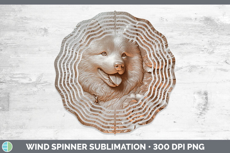 GorgeousDogs 04 Copper Relief Wind Spinner design.