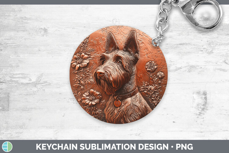 GorgeousDogs 04 Copper Relief Keychain design.