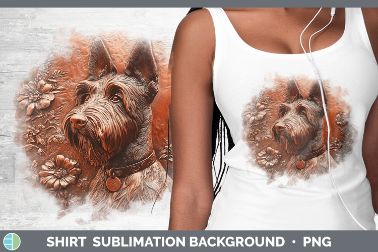Dogs 04 Copper Relief Scottish Terrier Shirt Sublimation Sub