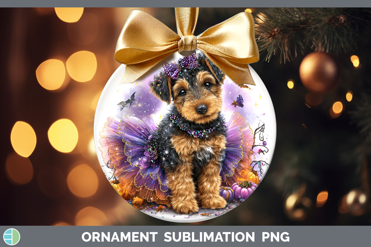 Dogs 04 Halloween Airedale Terrier Ornament Sublimation Baub