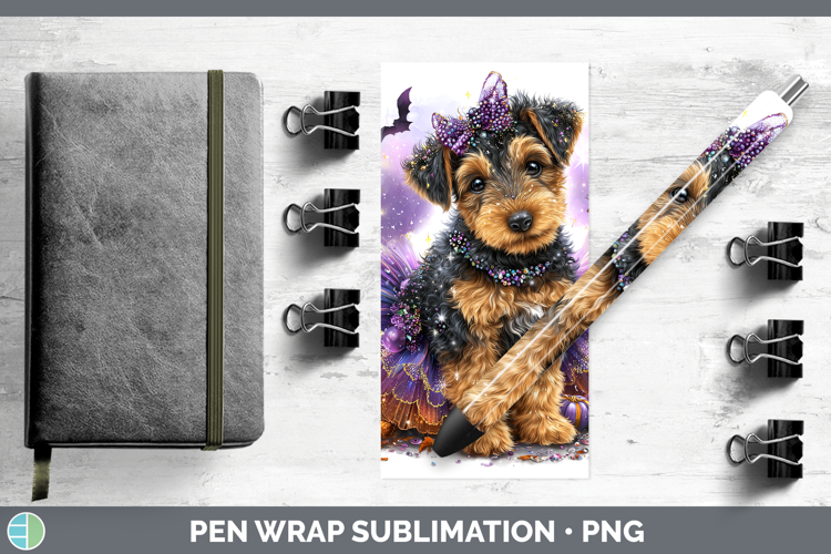 Dogs 04 Halloween Airedale Terrier Pen Wrap Sublimation Pen