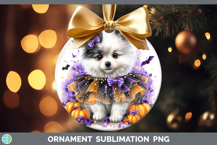 Dogs 04 Halloween American Eskie Ornament Sublimation Bauble