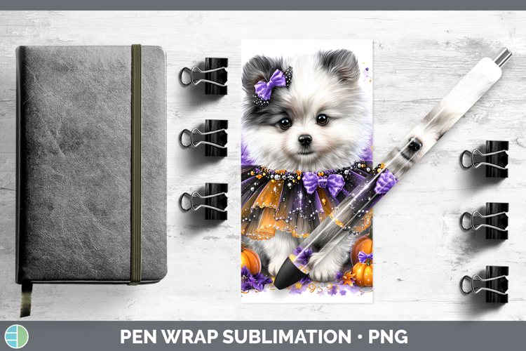 Dogs 04 Halloween American Eskie Pen Wrap Sublimation Pen De