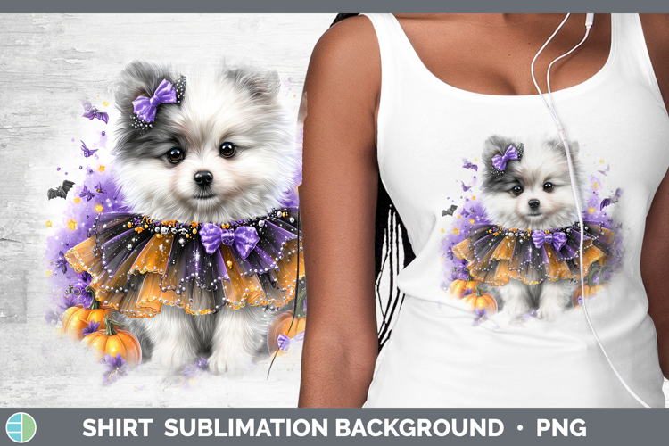 Dogs 04 Halloween American Eskie Shirt Sublimation Backgroun