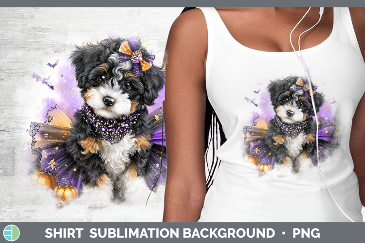 Dogs 04 Halloween Bernedoodle Shirt Sublimation Background D