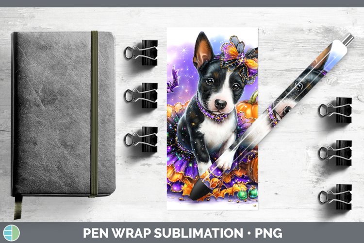 Dogs 04 Halloween Bull Terrier Pen Wrap Sublimation Pen Desi