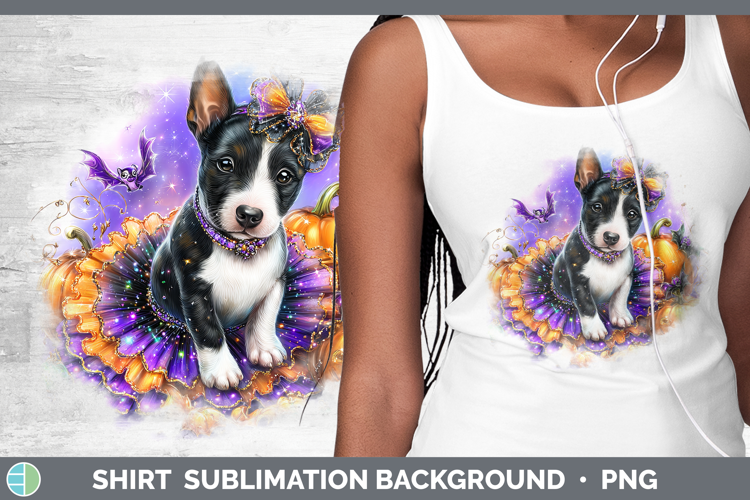 Dogs 04 Halloween Bull Terrier Shirt Sublimation Background