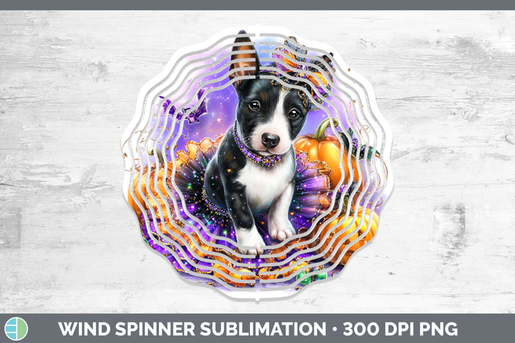 Dogs 04 Halloween Bull Terrier Wind Spinner Sublimation Spin