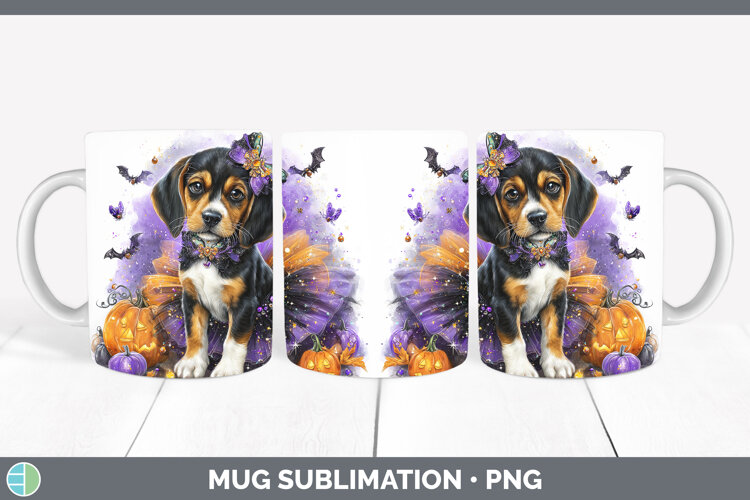 GorgeousDogs 04 Halloween Mug Wrap design.