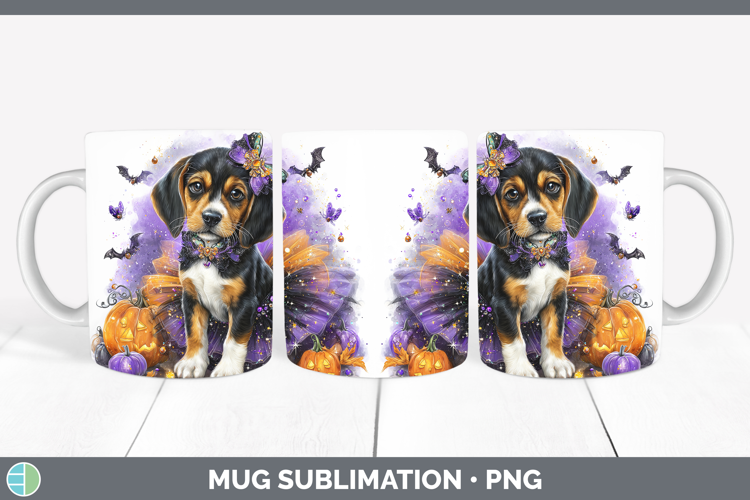 Dogs 04 Halloween English Coonhound Mug Wrap Sublimation Cof