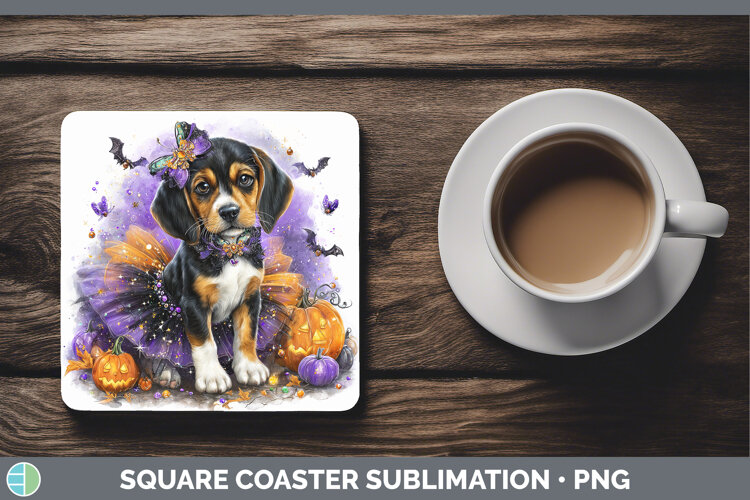 GorgeousDogs 04 Halloween Square Coaster design.