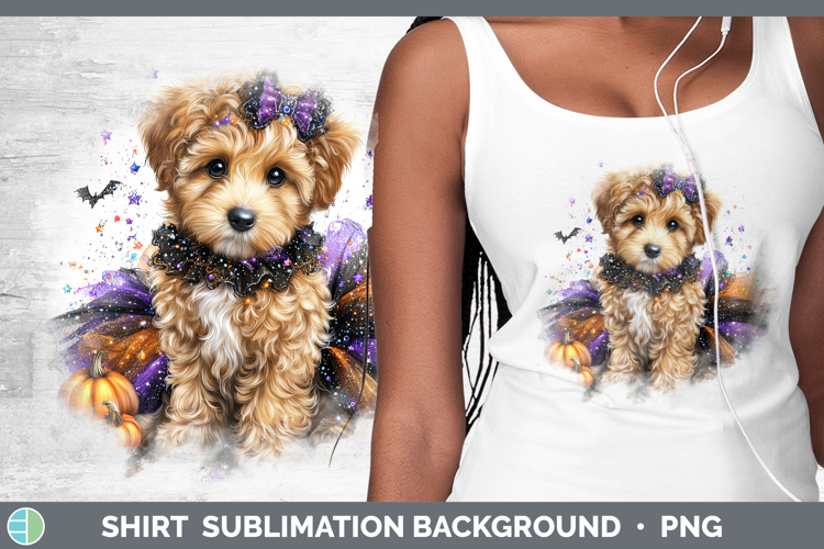 Dogs 04 Halloween Goldendoodle Shirt Sublimation Background