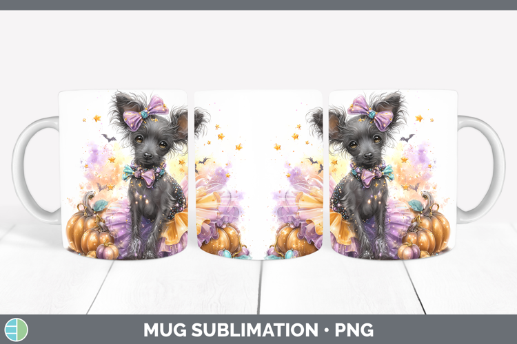 Dogs 04 Halloween Hairless Chinese Crested Mug Wrap Sublimat