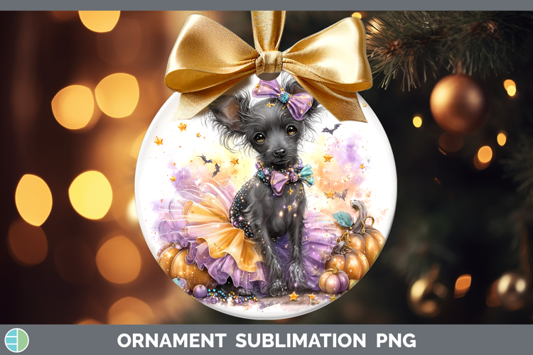 Dogs 04 Halloween Hairless Chinese Crested Ornament Sublimat