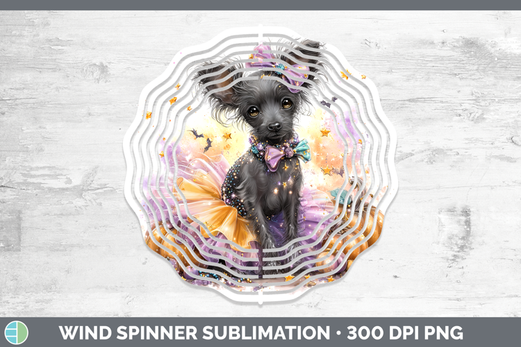 Dogs 04 Halloween Hairless Chinese Crested Wind Spinner Subl