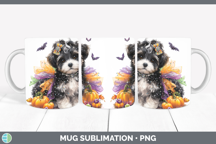Dogs 04 Halloween Havanese Mug Wrap Sublimation Coffee Cup D
