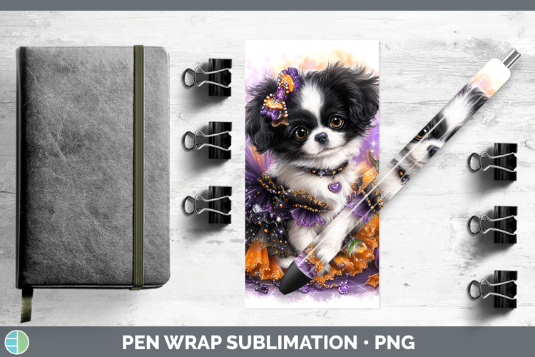 Dogs 04 Halloween Japanese Chin Pen Wrap Sublimation Pen Des