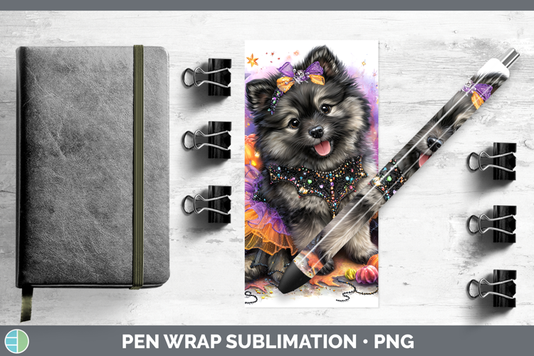 Dogs 04 Halloween Keeshond Pen Wrap Sublimation Pen Designs