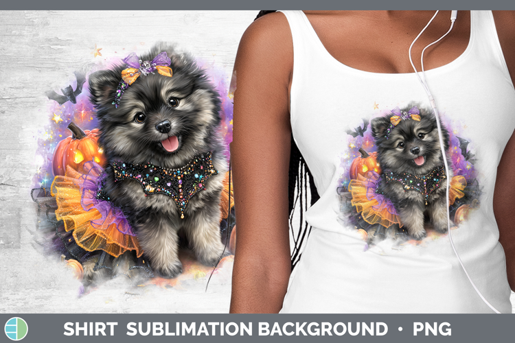 Dogs 04 Halloween Keeshond Shirt Sublimation Background Desi