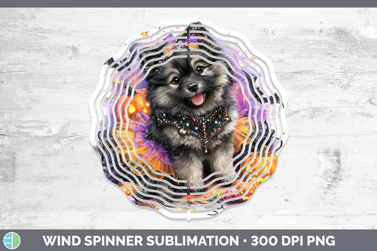 Dogs 04 Halloween Keeshond Wind Spinner Sublimation Spinner