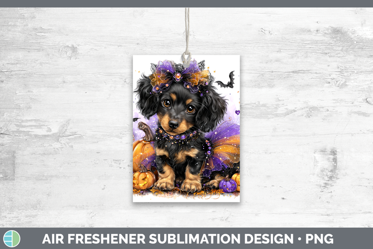 Dogs 04 Halloween Long-haired Dachshund Air Freshener Sublim