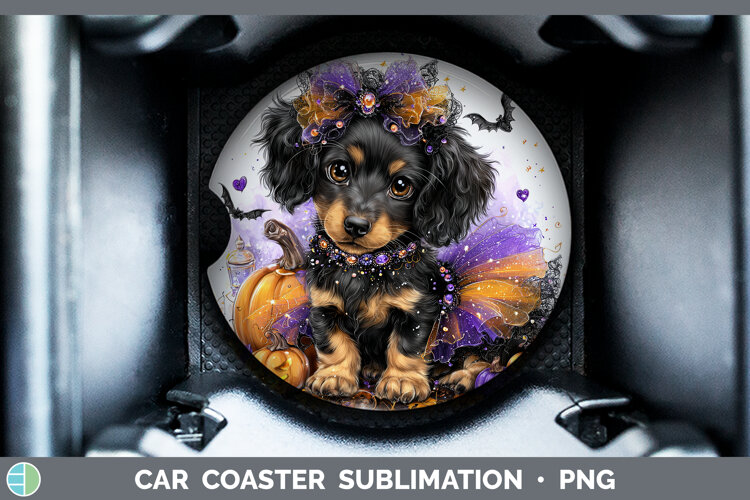 GorgeousDogs 04 Halloween Car Coaster design.