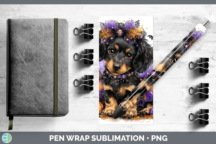 Dogs 04 Halloween Long-haired Dachshund Pen Wrap Sublimation