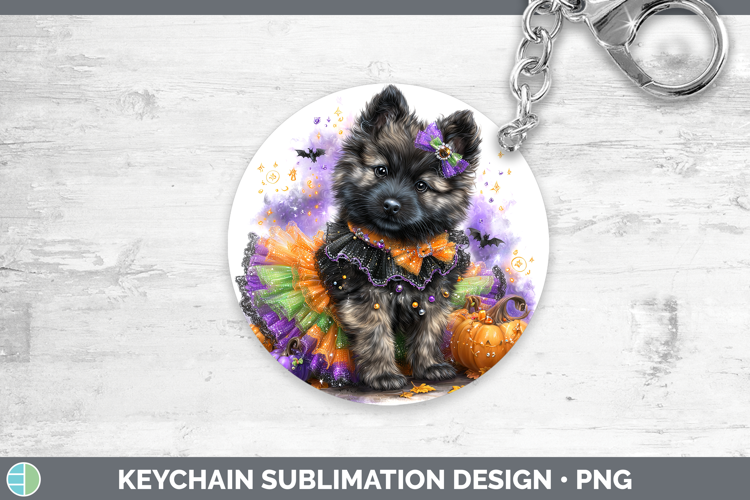 Dogs 04 Halloween Norwegian Elkhound Keychain Sublimation Ke