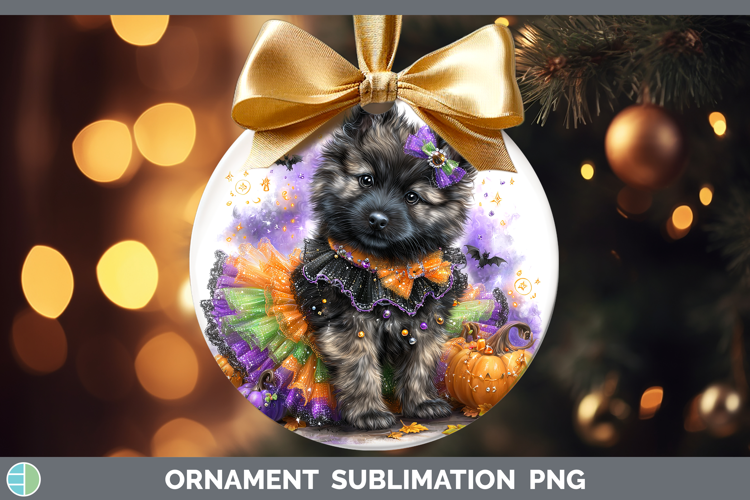 Dogs 04 Halloween Norwegian Elkhound Ornament Sublimation Ba