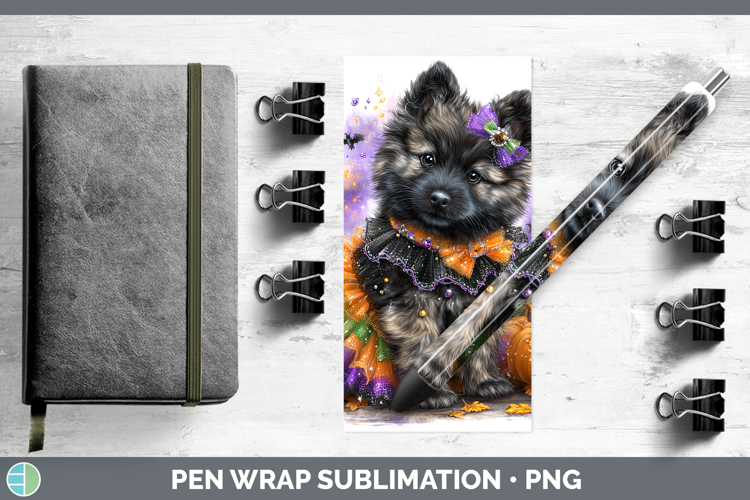 Dogs 04 Halloween Norwegian Elkhound Pen Wrap Sublimation Pe