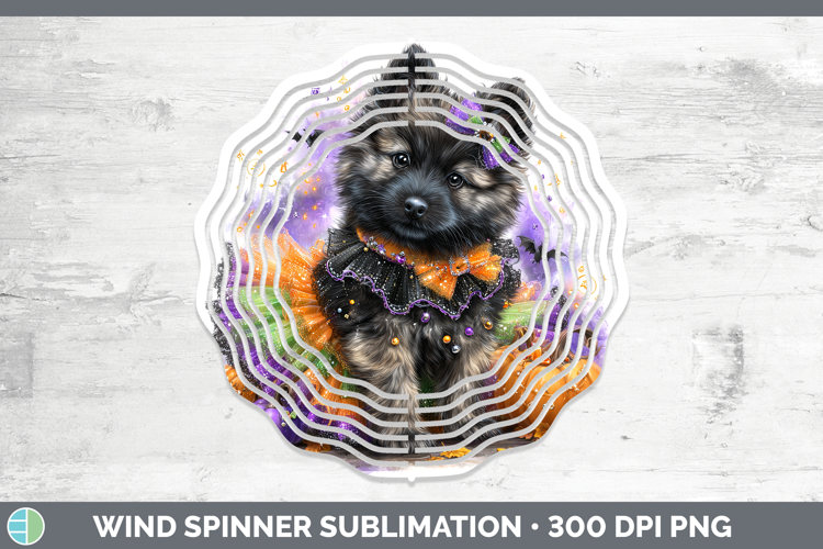 Dogs 04 Halloween Norwegian Elkhound Wind Spinner Sublimatio