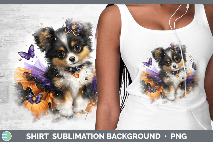 Dogs 04 Halloween Papillon Shirt Sublimation Background Desi