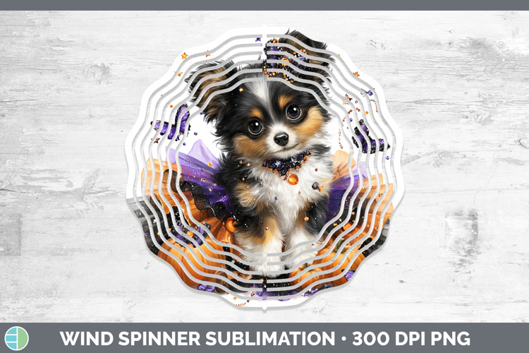 Dogs 04 Halloween Papillon Wind Spinner Sublimation Spinner
