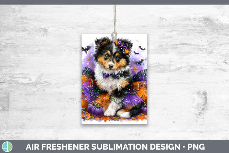 Dogs 04 Halloween Rough Collie Air Freshener Sublimation Car