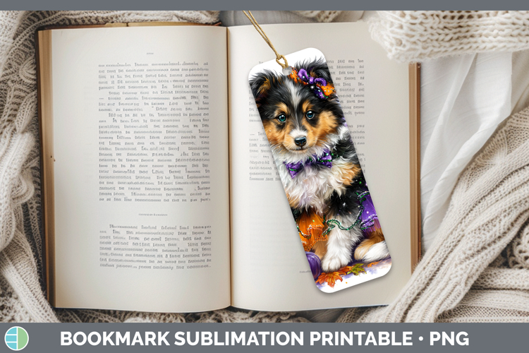 Dogs 04 Halloween Rough Collie Bookmark Sublimation Printabl