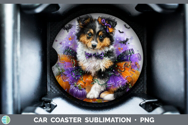 GorgeousDogs 04 Halloween Car Coaster design.