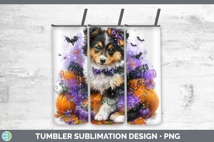 Dogs 04 Halloween Rough Collie Tumbler Sublimation 20 oz Ski