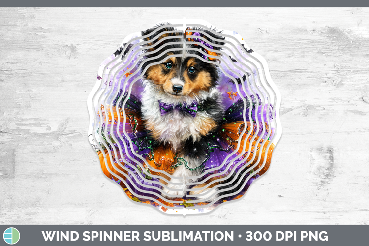 Dogs 04 Halloween Rough Collie Wind Spinner Sublimation Spin