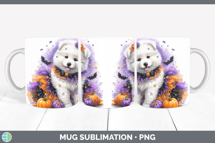 Dogs 04 Halloween Samoyed Mug Wrap Sublimation Coffee Cup De