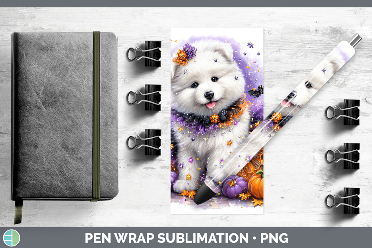 Dogs 04 Halloween Samoyed Pen Wrap Sublimation Pen Designs