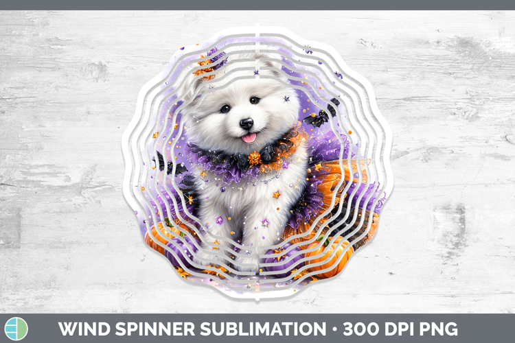 Dogs 04 Halloween Samoyed Wind Spinner Sublimation Spinner D