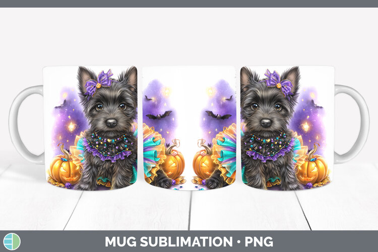 GorgeousDogs 04 Halloween Mug Wrap design.