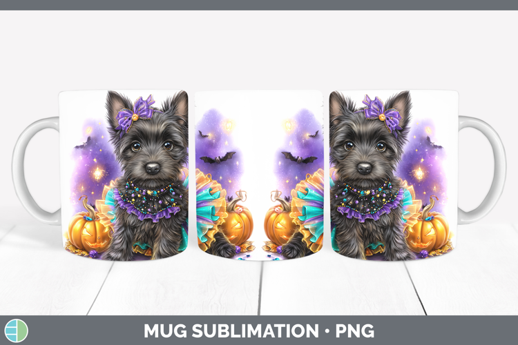 Dogs 04 Halloween Scottish Terrier Mug Wrap Sublimation Coff